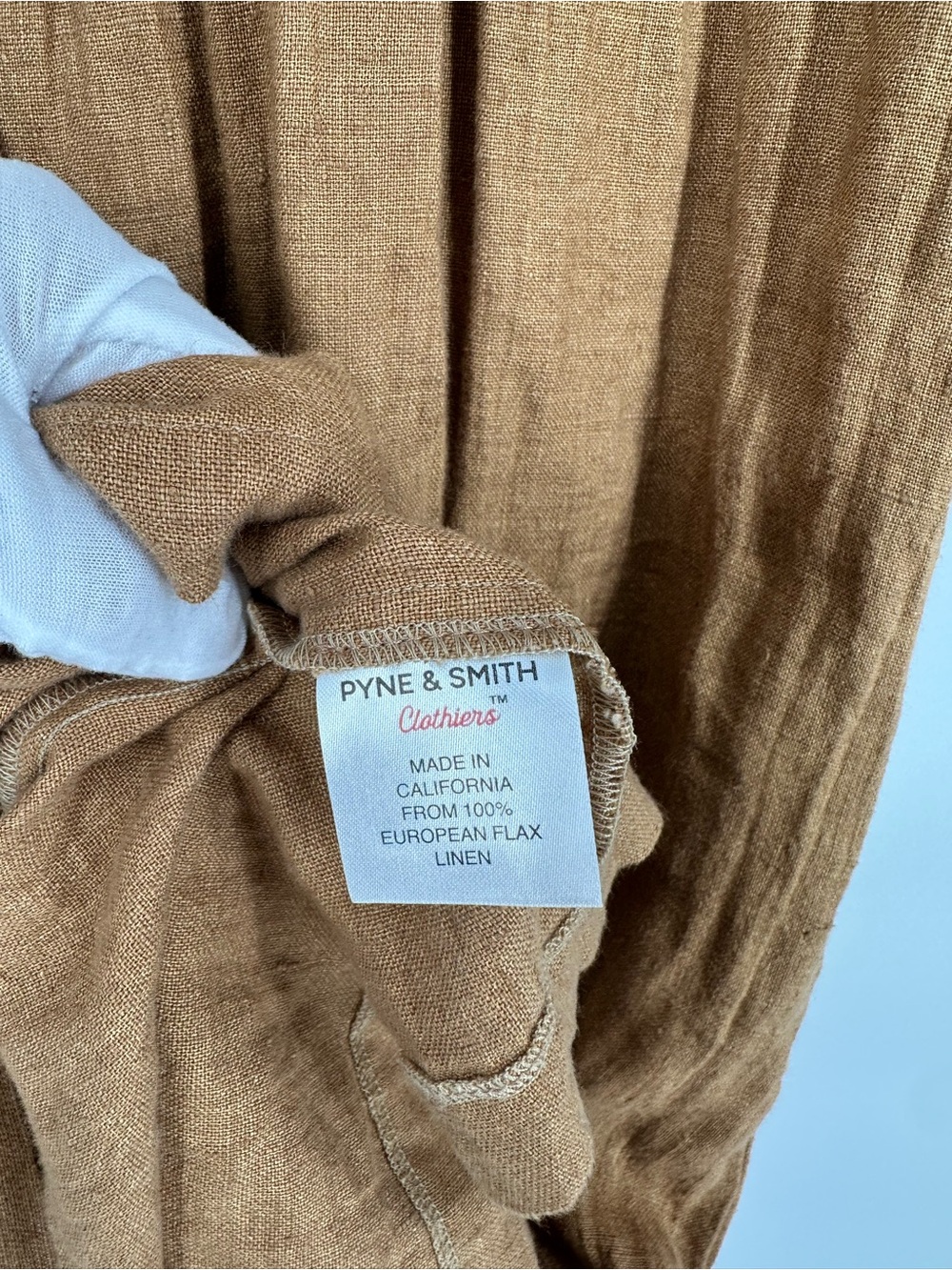 PYNE & SMITH European Flax Linen No.14 Full Length Pocket Dress Caramel Size L - Picture 16 of 16